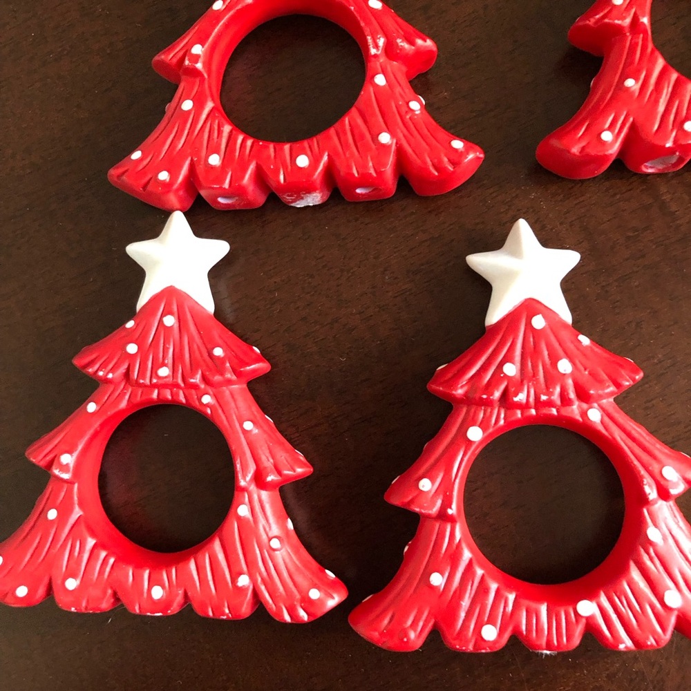 Six Christmas Tree Napkin Rings - Picture 8 of 8